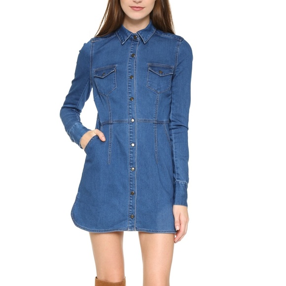 Free People Dresses & Skirts - FREE PEOPLE Dynomite Denim 70s Blue Jean Dress